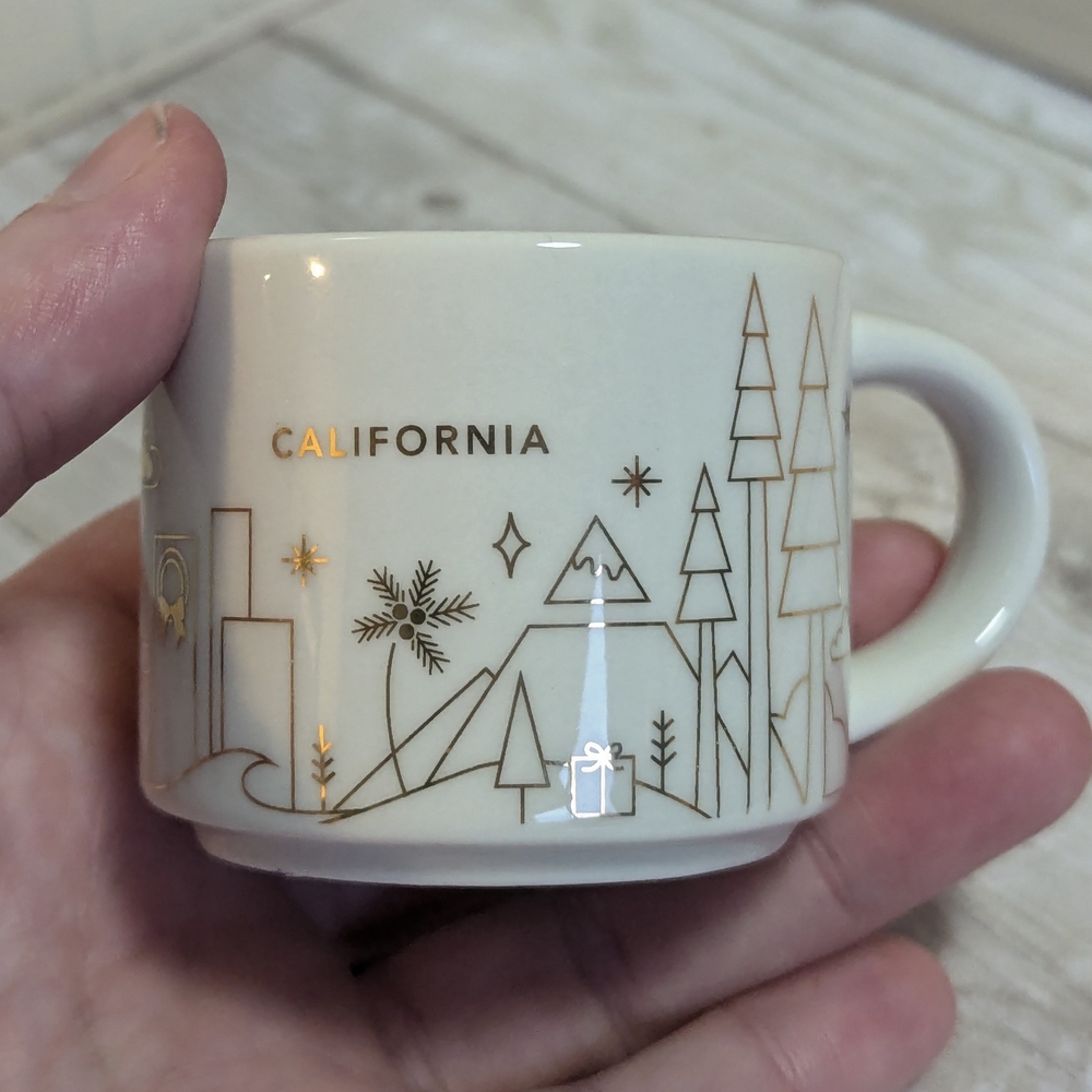 Starbucks Holiday 2014 Ceramic California Christmas Ornament 2oz Mug